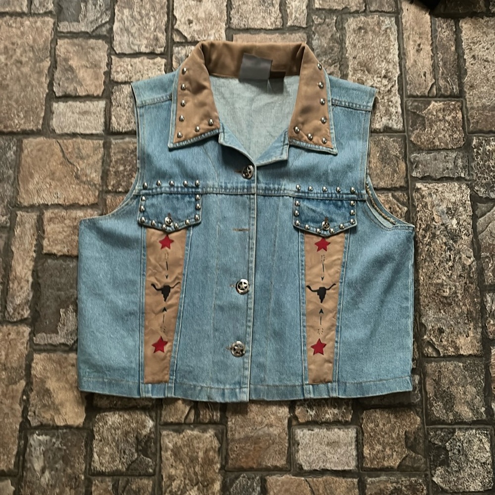Don’t Mess With Texas Vintage Cowgirl Studded Vest